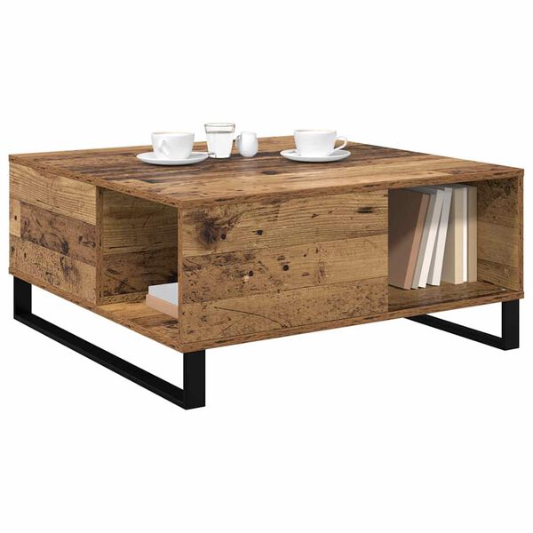 vidaXL Coffee Table Old Wood 80 x 80 x 36.5 cm Engineered Wood