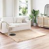 vidaXL Faux Sheepskin Rug Tafalla Beige 120 x 120 cm Polyester