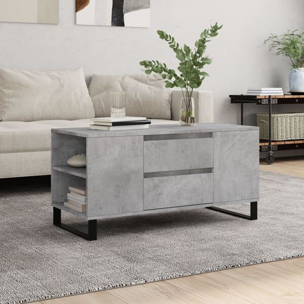vidaXL Coffee Table Concrete Grey 102x44.5x50 cm Engineered Wood