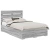 vidaXL Bed Frame with Drawer Grey Sonoma 120 x 200 cm Engineered Wood