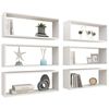 vidaXL Wall Cube Shelf 6 pcs White 60x15x23 cm Engineered Wood