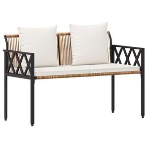 vidaXL Outdoor Benches 2 -Seater 116 x 56 x 75 cm Poly Rattan