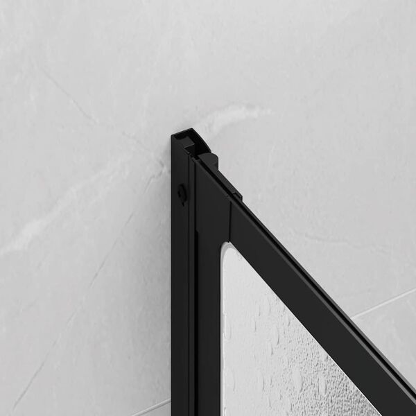 vidaXL Shower Screen Folding Manual Black 132 x 2 x 140 cm Aluminium