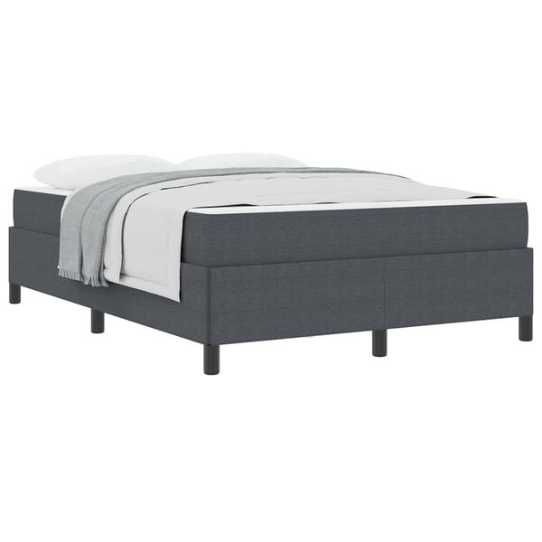 vidaXL Bed Frame with Mattress Dark Grey 140 x 190 cm Fabric