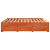 vidaXL Bed Frame without Mattress with Drawers Wax Brown 180x200 cm Super King Solid Wood Pine