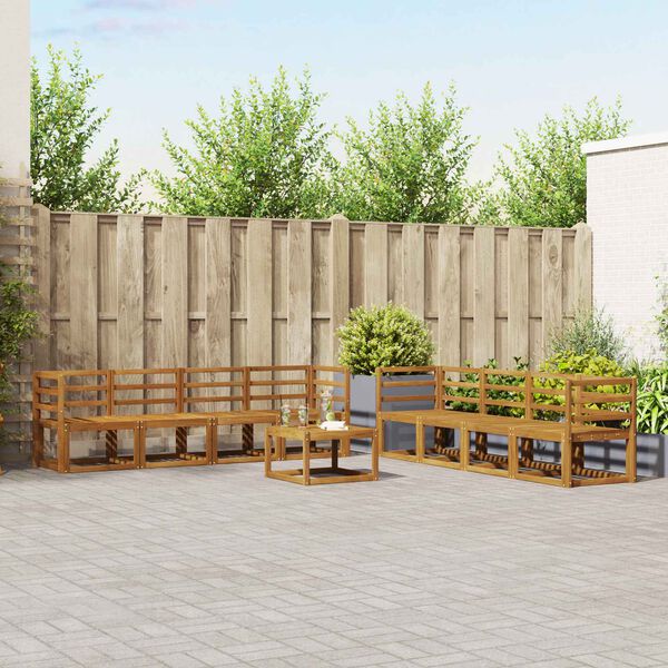 vidaXL Outdoor Sofa Set 9 pcs Natural Solid Acacia Wood