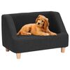 vidaXL Dog Sofa Black 60x37x39 cm Linen