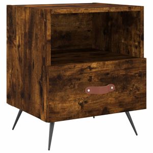 vidaXL Bedside Cabinet Smoked Oak 40x35x47.5 cm Engineered Wood