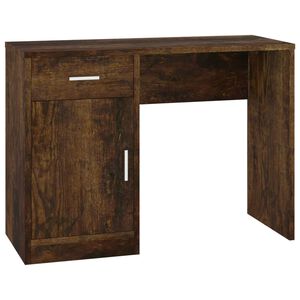 vidaXL Desk | Smoked Oak | Engineered Wood | 100 cm x 40 cm x 73 cm | Desk