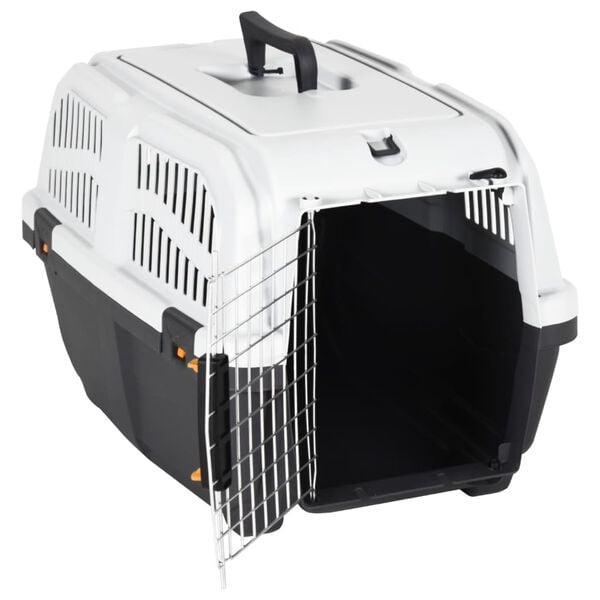 vidaXL Pet Carrier with Metal Door 55x36x35 cm Polypropylene