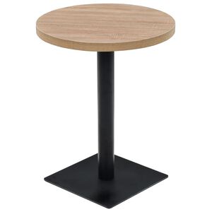 vidaXL Dining Table | Oak | MDF and steel | 60x75 cm | Portable | Bistro Table