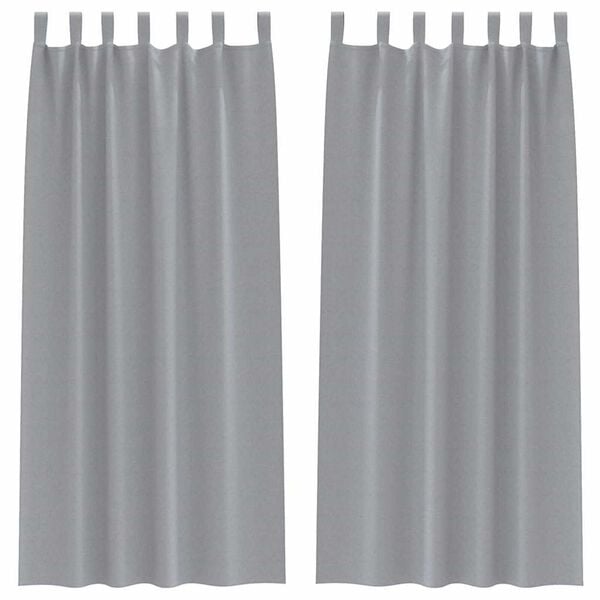 vidaXL Blackout Curtains with Rings 2 pcs Light Grey 260 x 140 cm