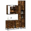 vidaXL 3 Piece Bathroom Furniture Set Smoked Oak Engineered Wood
