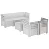 vidaXL 5-Seater Garden Sofa Rattan Look PP White