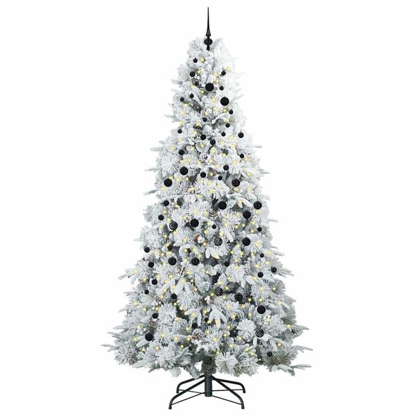 vidaXL Artificial Hinged Christmas Tree Green 240 cm PE and PVC