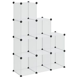 vidaXL Storage Cube Organiser with 9 Cubes Transparent PP