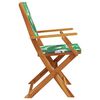vidaXL Folding Garden Chairs 8 pcs Green Fabric and Solid Wood