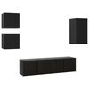 vidaXL TV Cabinet Set | Set of 5 | Black | Engineered wood | TV Cabinet Set