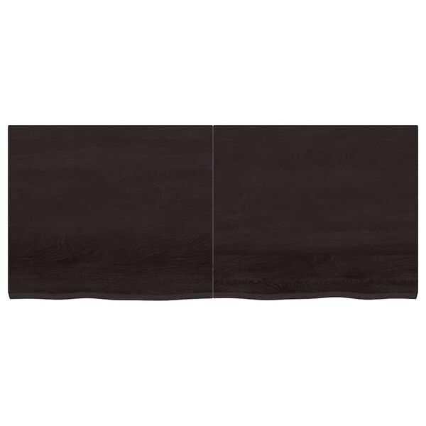 vidaXL Bathroom Countertop Dark Brown 140x60x(2-4) cm Treated Solid Wood