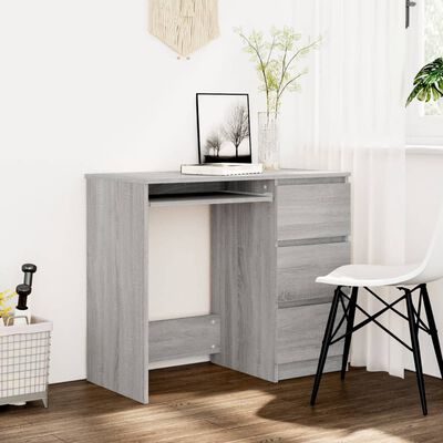 vidaXL Desk Grey Sonoma 90x45x76 cm Engineered Wood