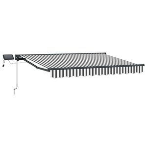 vidaXL Manual Awning Frame with LEDs Anthracite and White 3.5 x 2 m