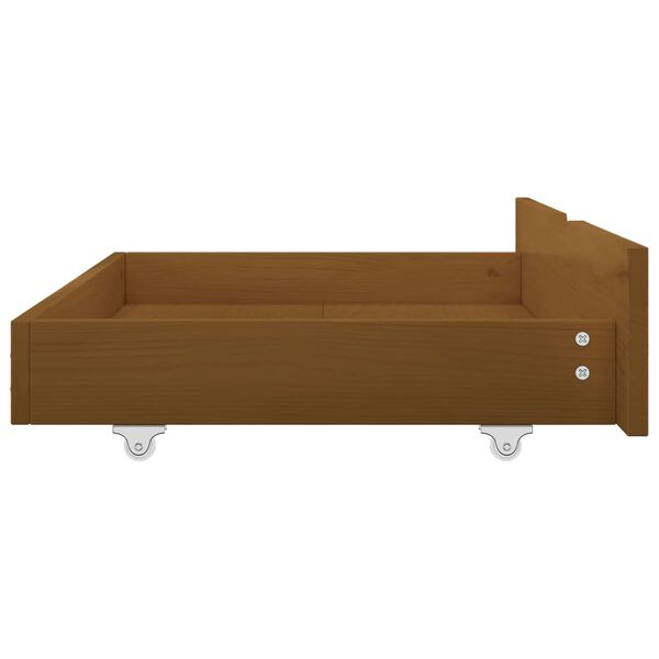 vidaXL Bed Frame without Mattress Honey Brown Solid Wood 160x200 cm (322009+321987)