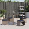 vidaXL Garden Stools with Cushions 4 pcs Grey 40x40x35 cm Poly Rattan