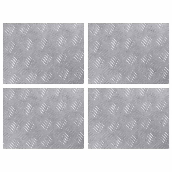 vidaXL Stair Tread Rectangular 4 pcs Silver 40 x 30 cm Aluminium