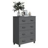 vidaXL Sideboard HAMAR Dark Grey 79x40x103.5 cm Solid Wood Pine