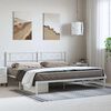 vidaXL Metal Bed Frame without Mattress with Headboard White 193x203cm