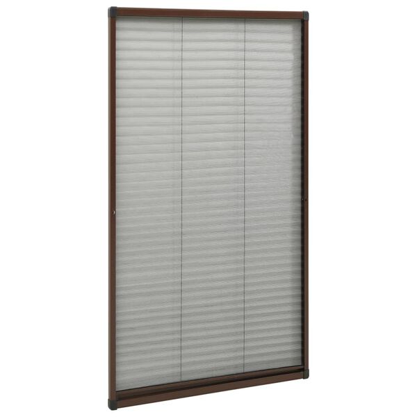 vidaXL Plisse Insect Screen for Windows Aluminium Brown 80x160 cm