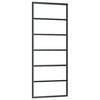 vidaXL Sliding Door ESG Glass and Aluminium 76x205 cm Black