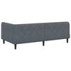 vidaXL Corner Bed Frame with Headboard Dark Grey 90 x 190 cm Velvet