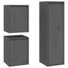 vidaXL 3 Piece TV Cabinet Set Grey Solid Wood Pine