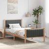 vidaXL Bed frame Brown and dark grey 90 x 190 cm Solid pine wood