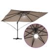 vidaXL Umbrella Taupe 351 x 250 x 253 cm Polyester and Aluminium