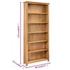 vidaXL 6-Tier Bookcase 80x22.5x170 cm Solid Oak Wood