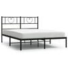 vidaXL Metal Bed Frame without Mattress with Headboard Black 120x190cm