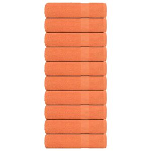 vidaXL Bath Towels 10 pcs "FROGN" Orange 100x150 cm 100% Cotton