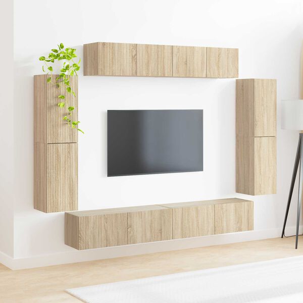 vidaXL TV Cabinet 8 pcs Sonoma Oak
