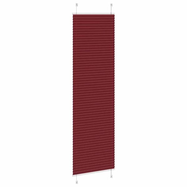 vidaXL Pleated Blind Bordeaux Red 65x200 cm Fabric Width 64.4 cm Polyester