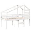 vidaXL High Sleeper Bed without Mattress White 90x190 cm Single Solid Wood Pine