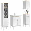 vidaXL Bathroom Furniture Set FLORO 4 pcs White Solid Pine Wood