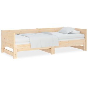 vidaXL Pull-out Day Bed without Mattress Solid Wood Pine 2x(90x190) cm