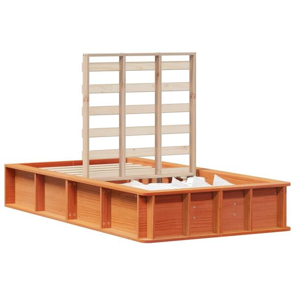 vidaXL Bed Frame Wax Brown 75 x 190 cm Solid Pine Wood