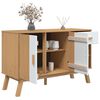 vidaXL Sideboard OLDEN White and Brown 114x43x73.5 cm Solid Wood Pine