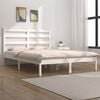 vidaXL Bed Frame without Mattress White Solid Wood 120x200 cm (810013+818411)