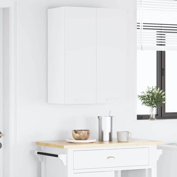 vidaXL Hanging Cabinet with Door White 60 x 31 x 80 cm Engineered Wood