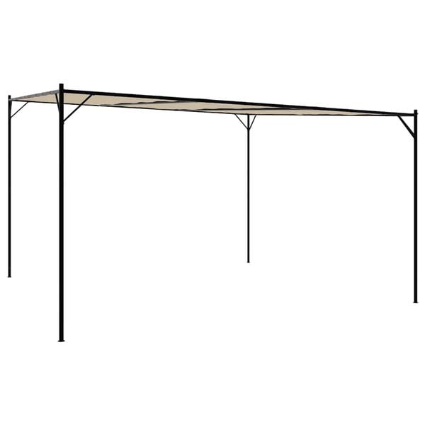 vidaXL Gazebo Beige 4x4 m 180 g/m&sup2; Fabric and Steel