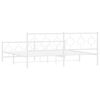 vidaXL Metal Bed Frame without Mattress with Footboard White 200x200cm